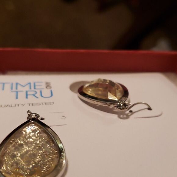 Silver glass drop earrings - Picture 1 of 3